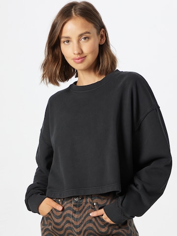 LEVI'S ® Sweatshirt 'Roonie Crop Sweatshirt' in Zwart: voorkant