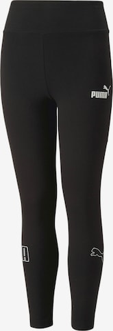 PUMA Skinny Leggings in Black: front