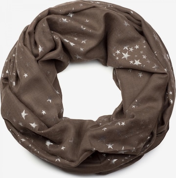 styleBREAKER Schlauchschal 'Loop Schal mit Metallic Sterne Print' in Braun: Vorderseite
