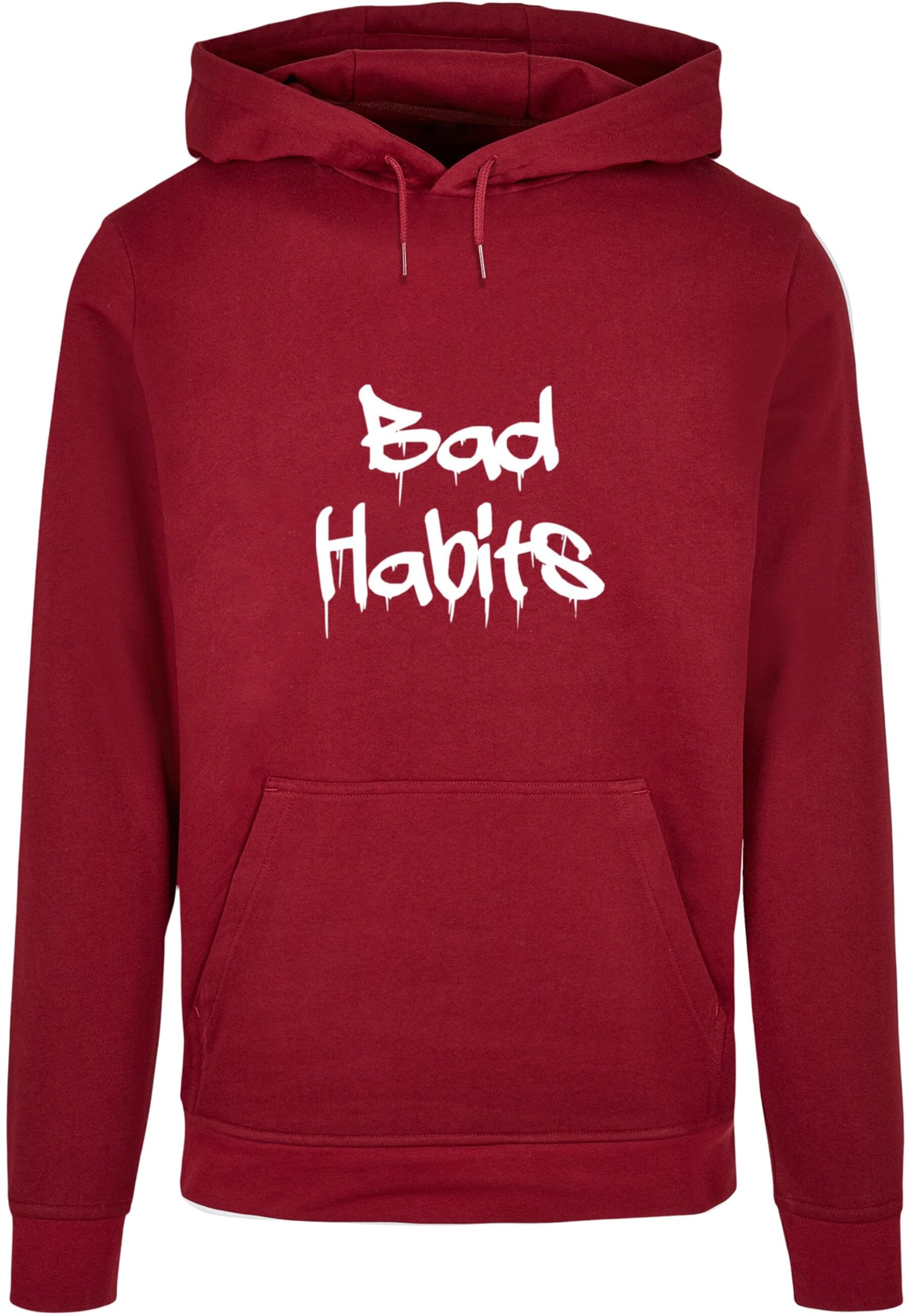 Sweat-shirt 'Bad Habits' Merchcode en rouge : devant