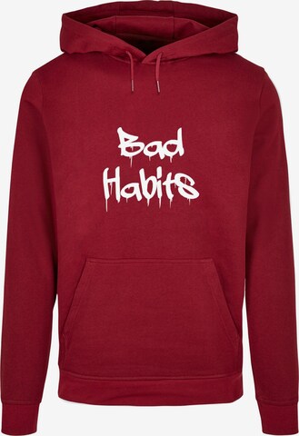 Merchcode Sweatshirt 'Bad Habits' in Rood: voorkant