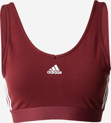 ADIDAS SPORTSWEAR Sport bh 'Essentials 3-Stripes With Removable Pads' in Rood: voorkant