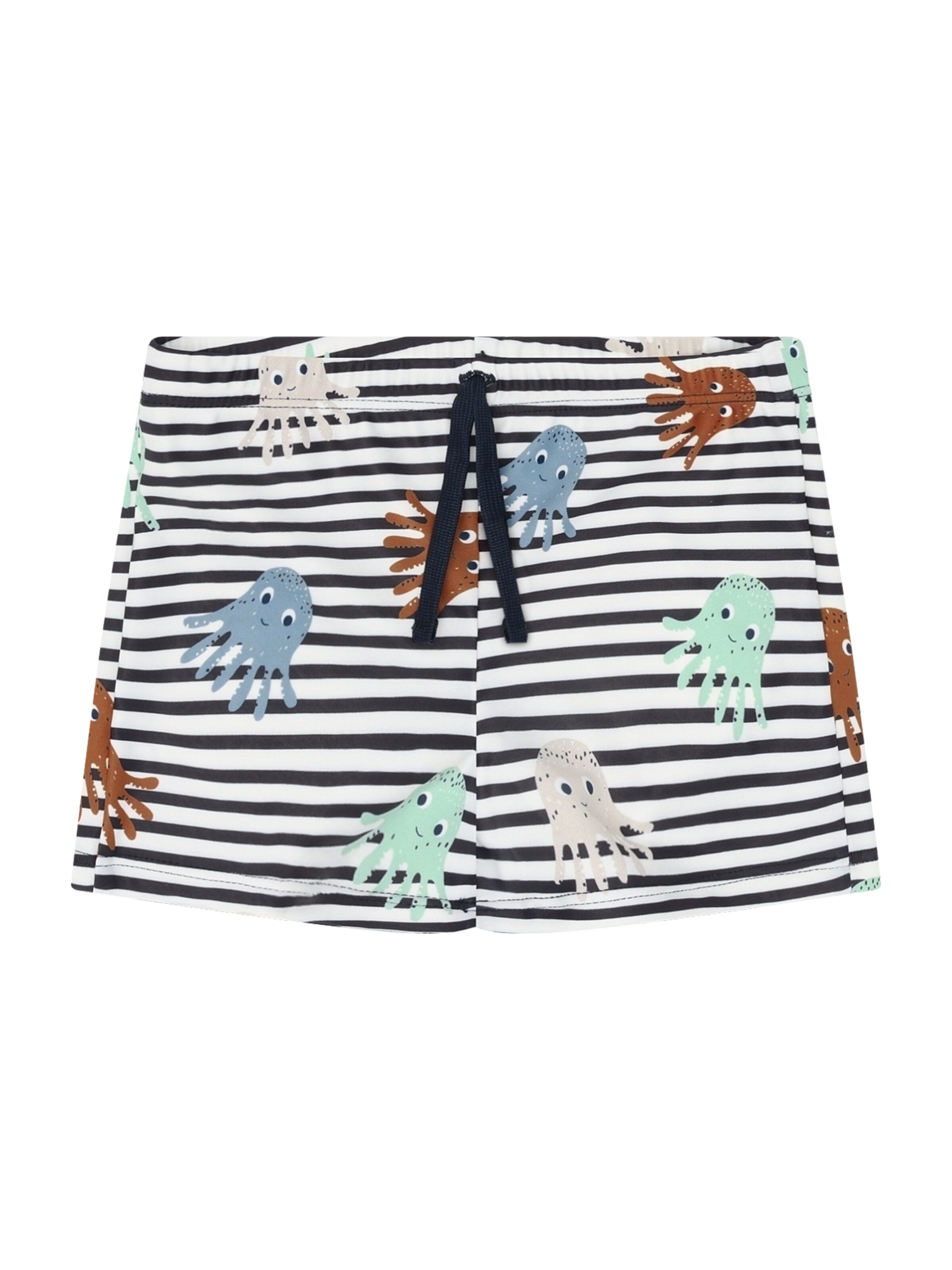 Hust & Claire Badeshorts 'Haki' in navy / hellblau / braun / weiß, Produktansicht