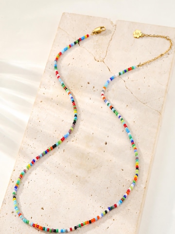 Chaîne 'Multicolor Bead' Hey Happiness en or