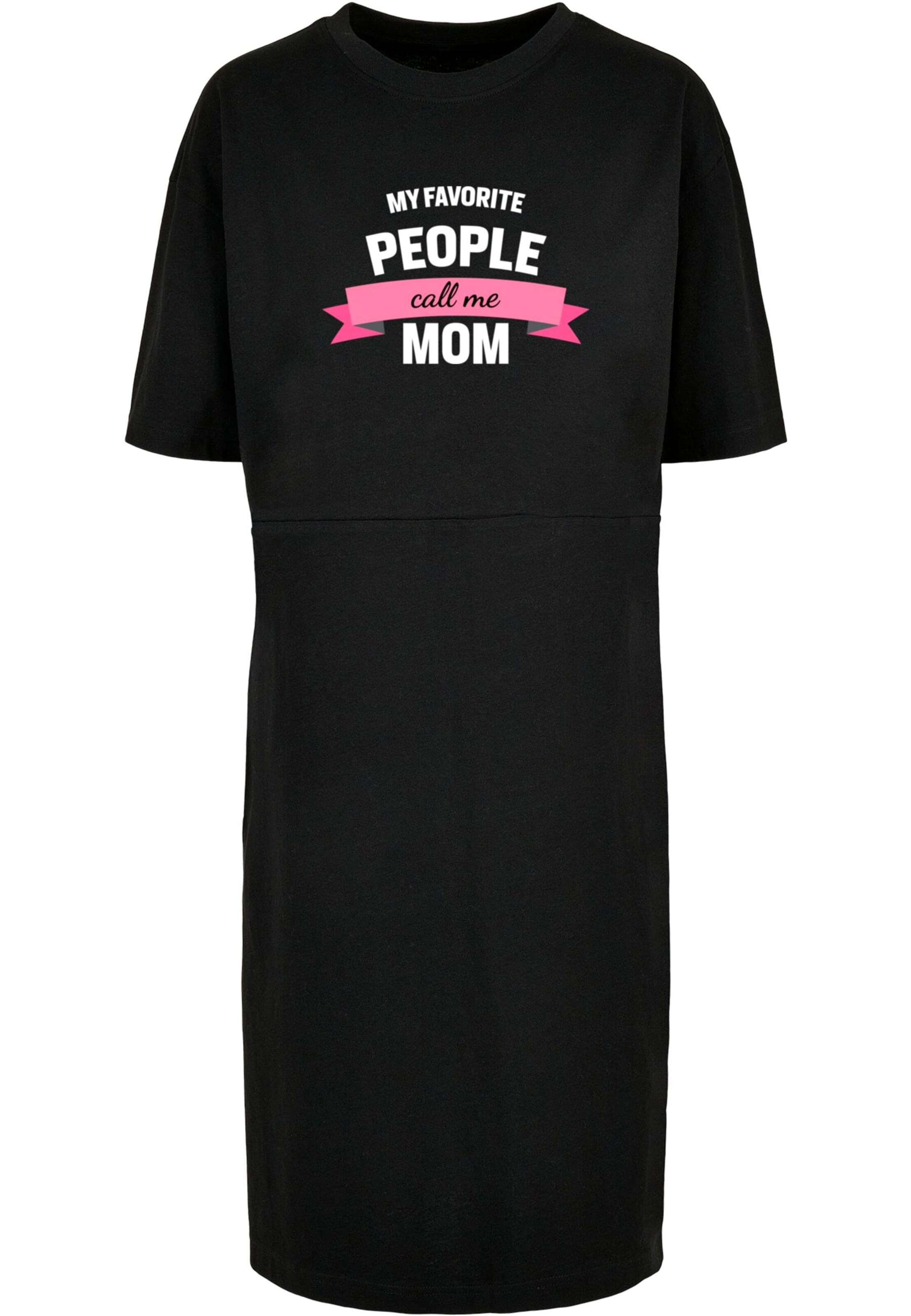Merchcode Jurk 'Mothers Day - My Favorite People Call Me Mom' in Zwart: voorkant