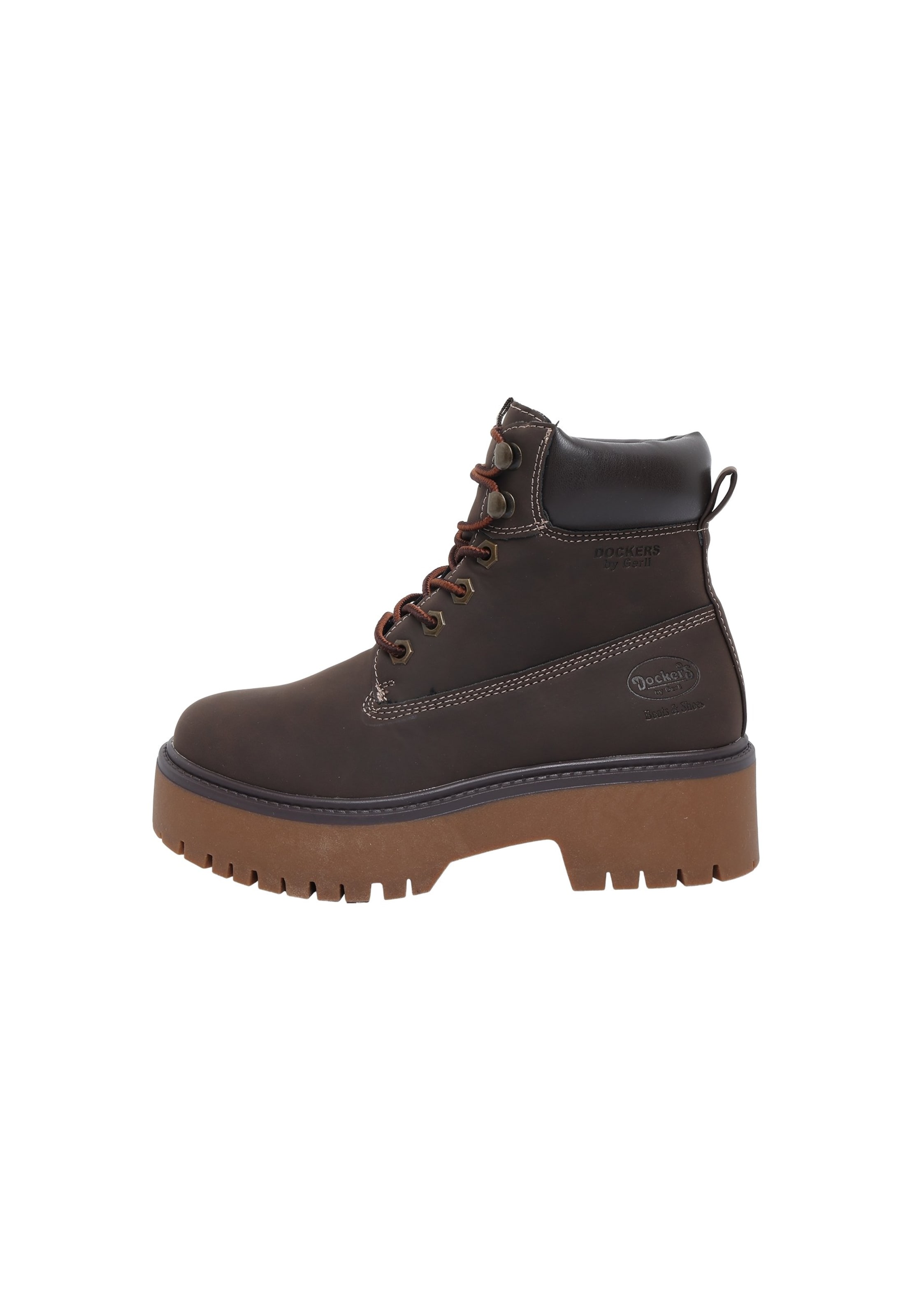 Bottines à lacets Dockers by Gerli en marron : devant