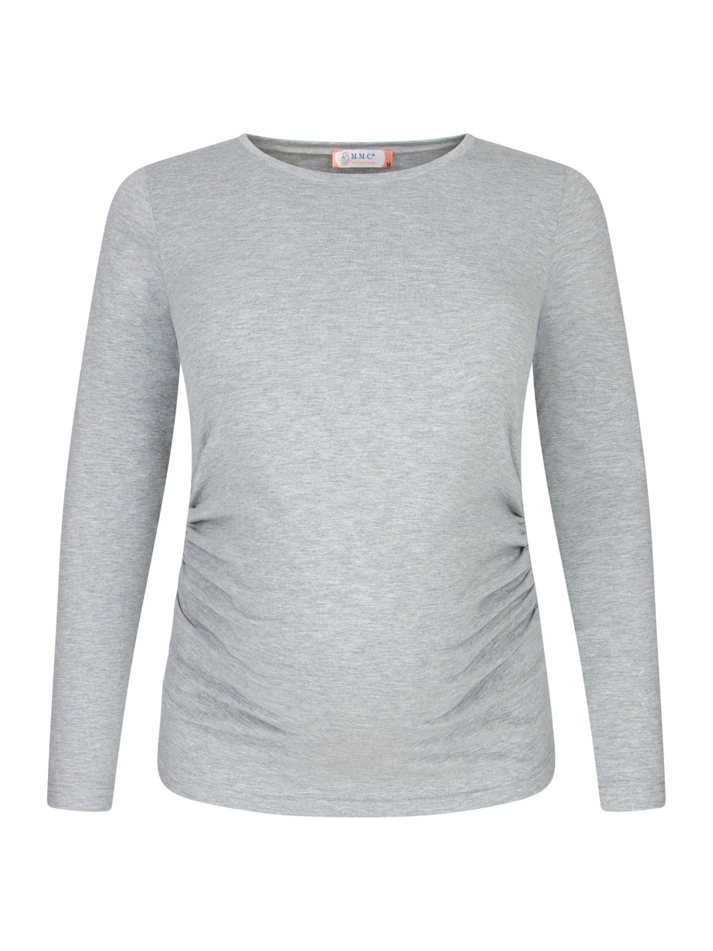 M.M.C. Shirt 'Langarm Basic Umstandsmode' in Grey