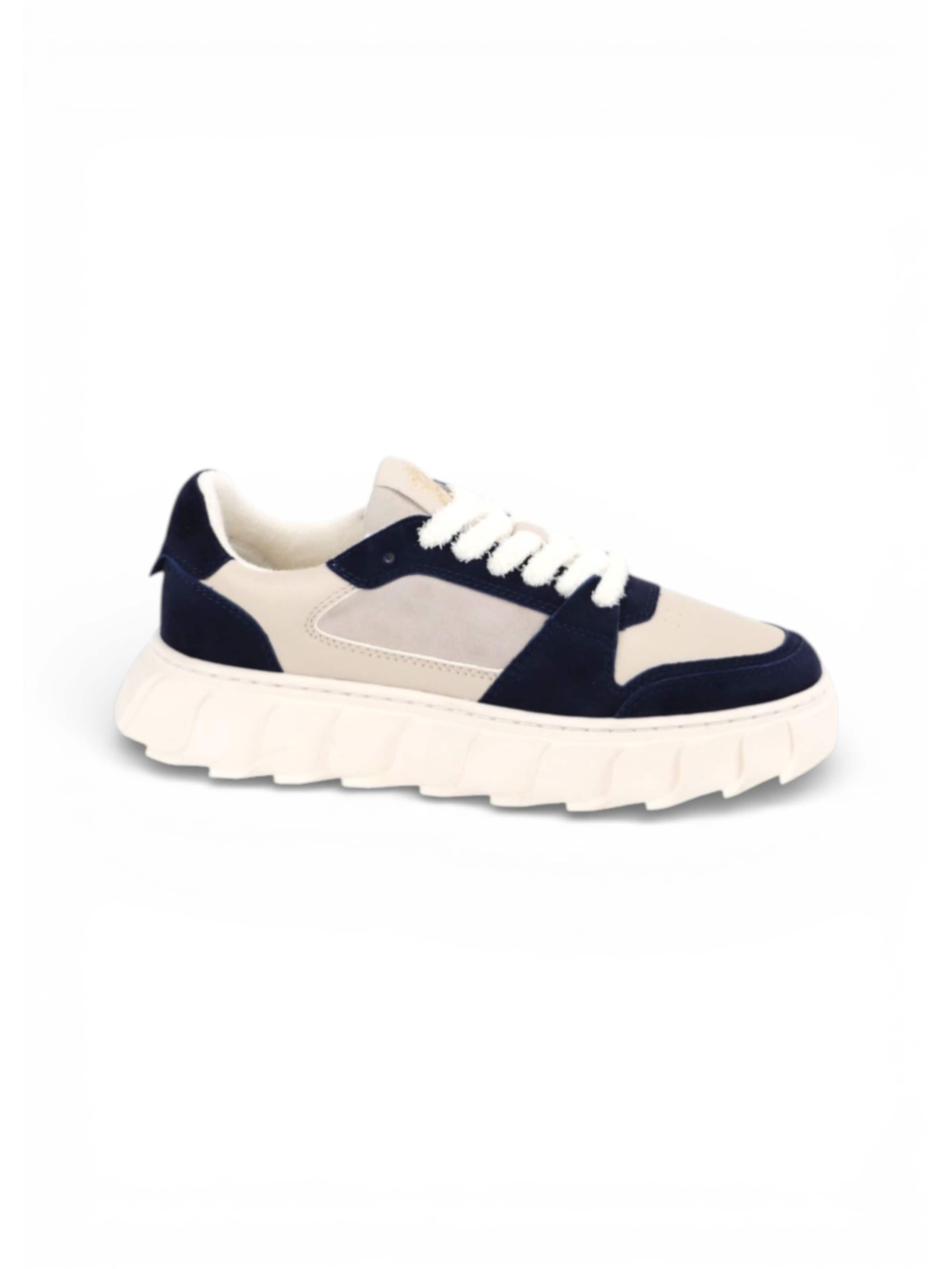 Apple of Eden Sneaker 'LONDON', ca. 3,5 cm Absatz in Blau: Vorderseite