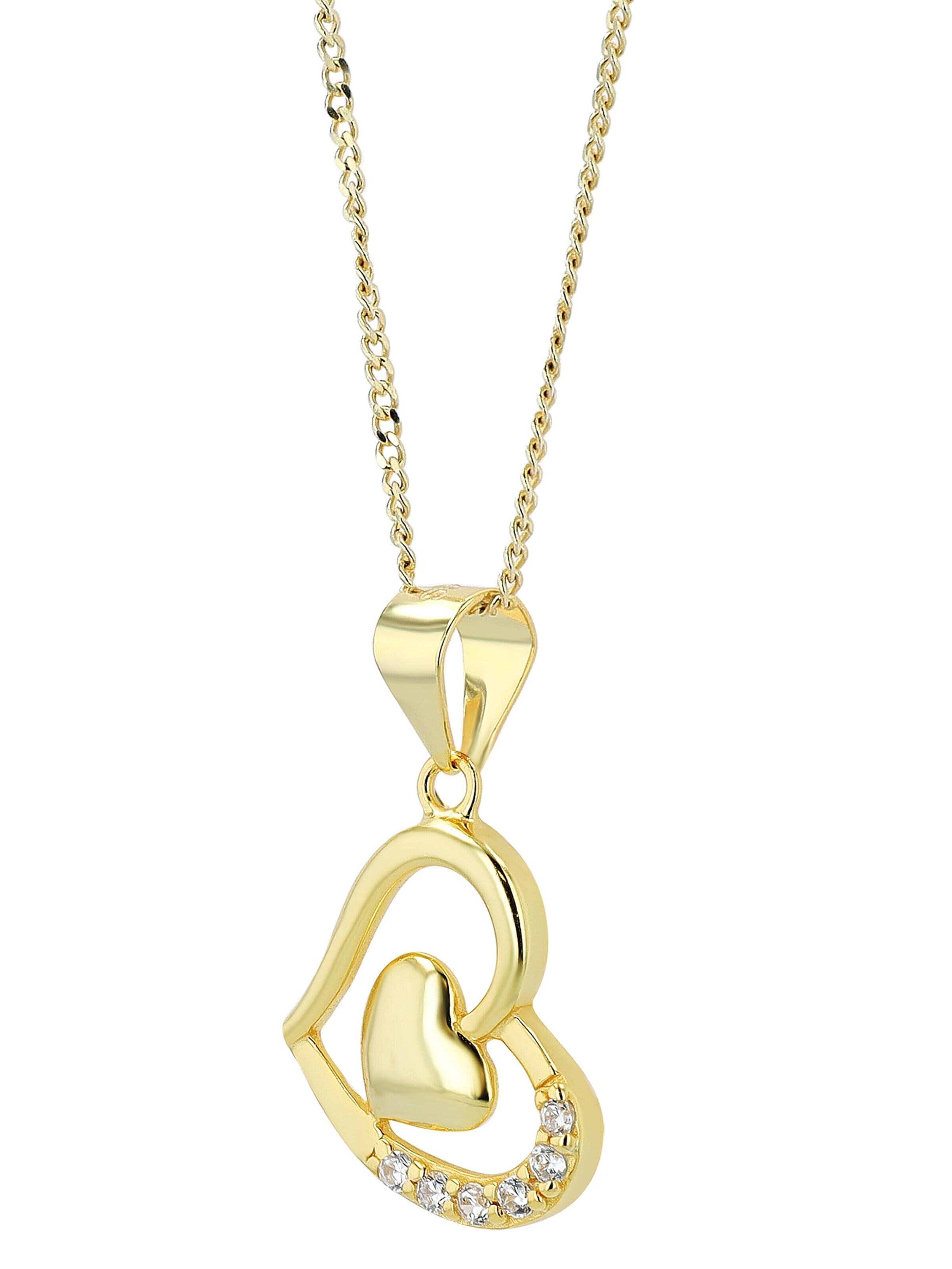 Akzent Pendant '"Banja" aus 925 Sterlingsilber, rhodiniert, langlebig' in Gold: front