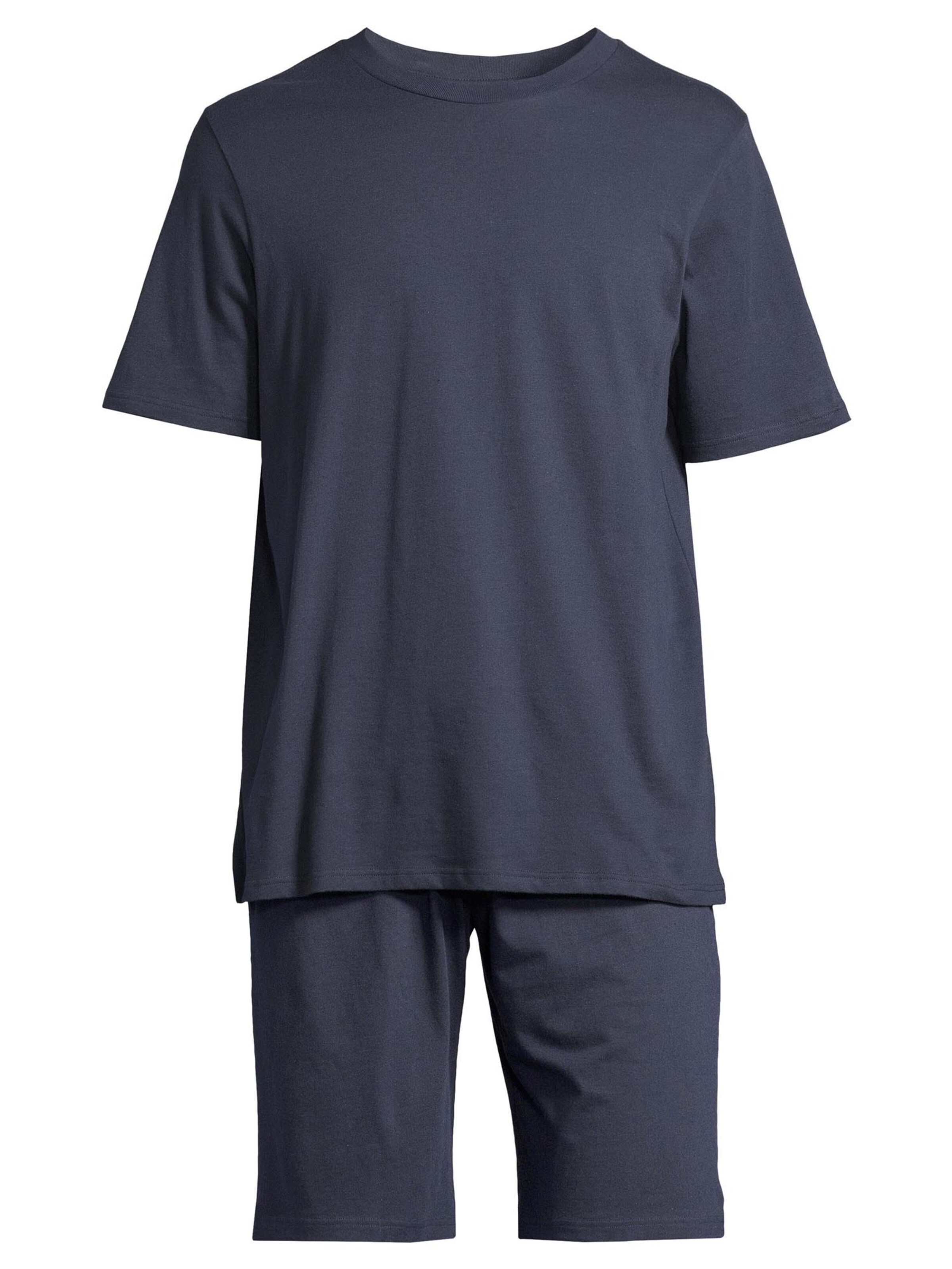 SCHIESSER Pyjama kort 'Night & Home' in Blauw: voorkant
