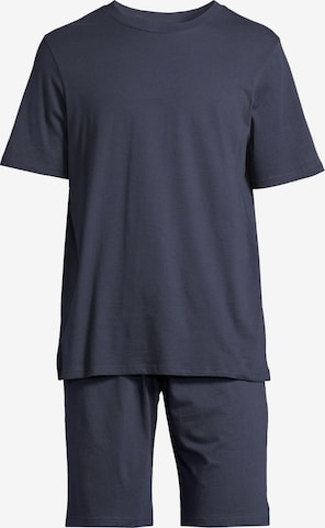 SCHIESSER Pyjama kort 'Night & Home' in Blauw: voorkant