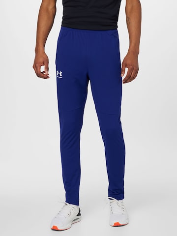 UNDER ARMOUR Skinny Fit Спортен панталон в синьо: отпред