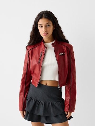 Veste mi-saison Bershka en rouge : devant