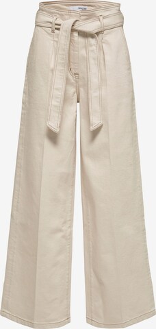 SELECTED FEMME Wide leg Bandplooi jeans 'Rilay' in Beige: voorkant