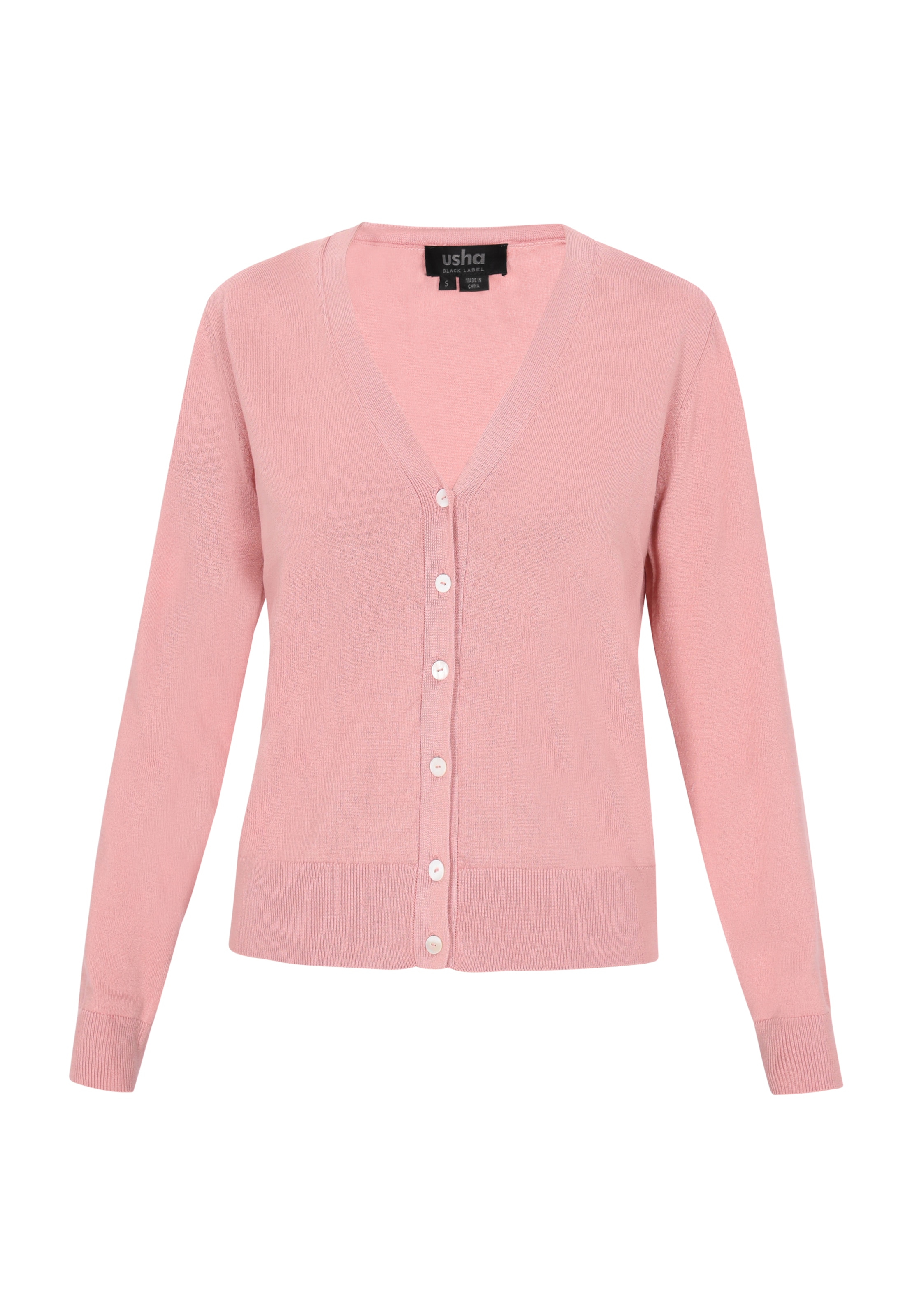usha BLACK LABEL Strickjacke 'Classic Look' in Pink: Vorderseite