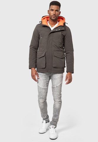 INDICODE JEANS Winter Parka 'Waters' in Grey