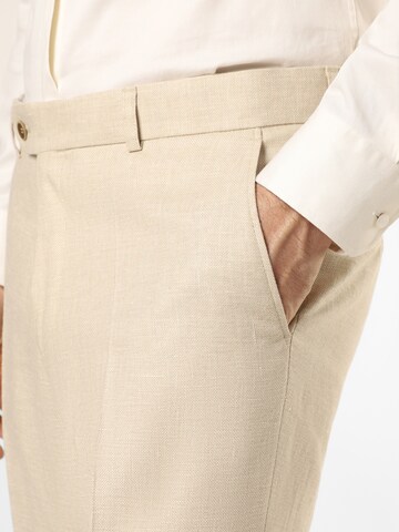 CARL GROSS Regular Pleated Pants 'Shiver' in Beige