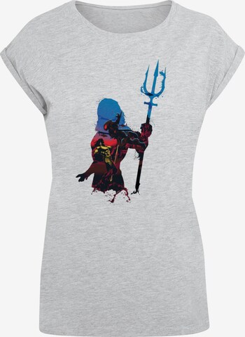 ABSOLUTE CULT T-Shirt 'Aquaman - Battle Silhouette' in Grau: predná strana