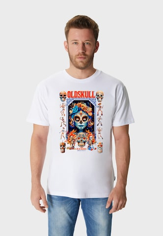 Oldskull Shirt 'Xtreme Shugamama' in White: front