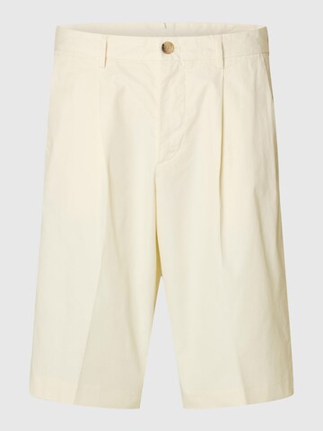 SELECTED Loosefit Lærredsbukser i beige