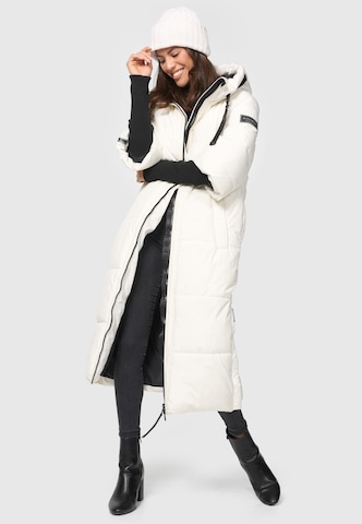 NAVAHOO Winter Coat 'Ciao Miau XIV' in White: front
