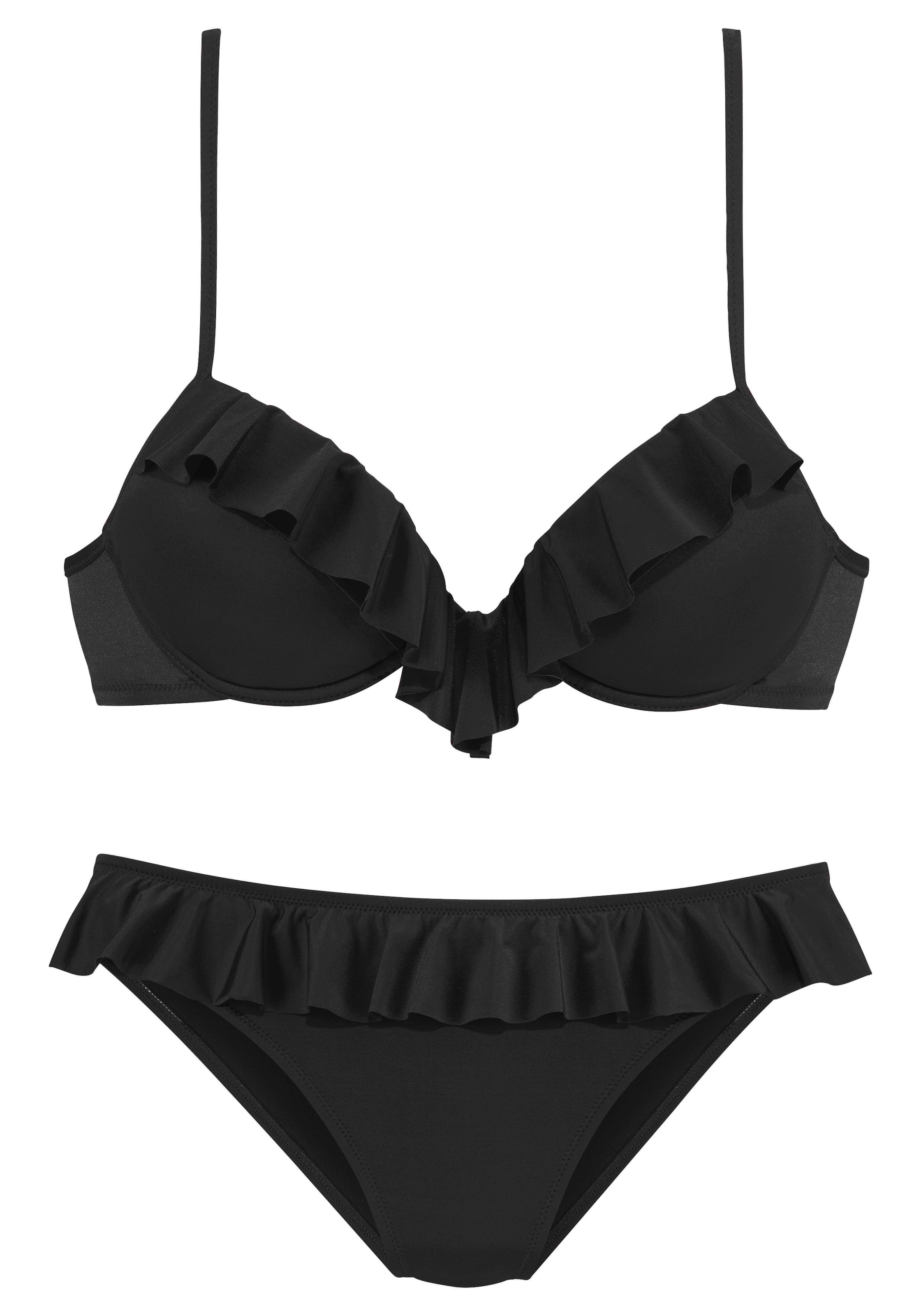 s.Oliver Push-up Bikini in Black: front