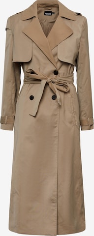 Pieces Petite Between-seasons coat 'NIKKIE' in Brown: front