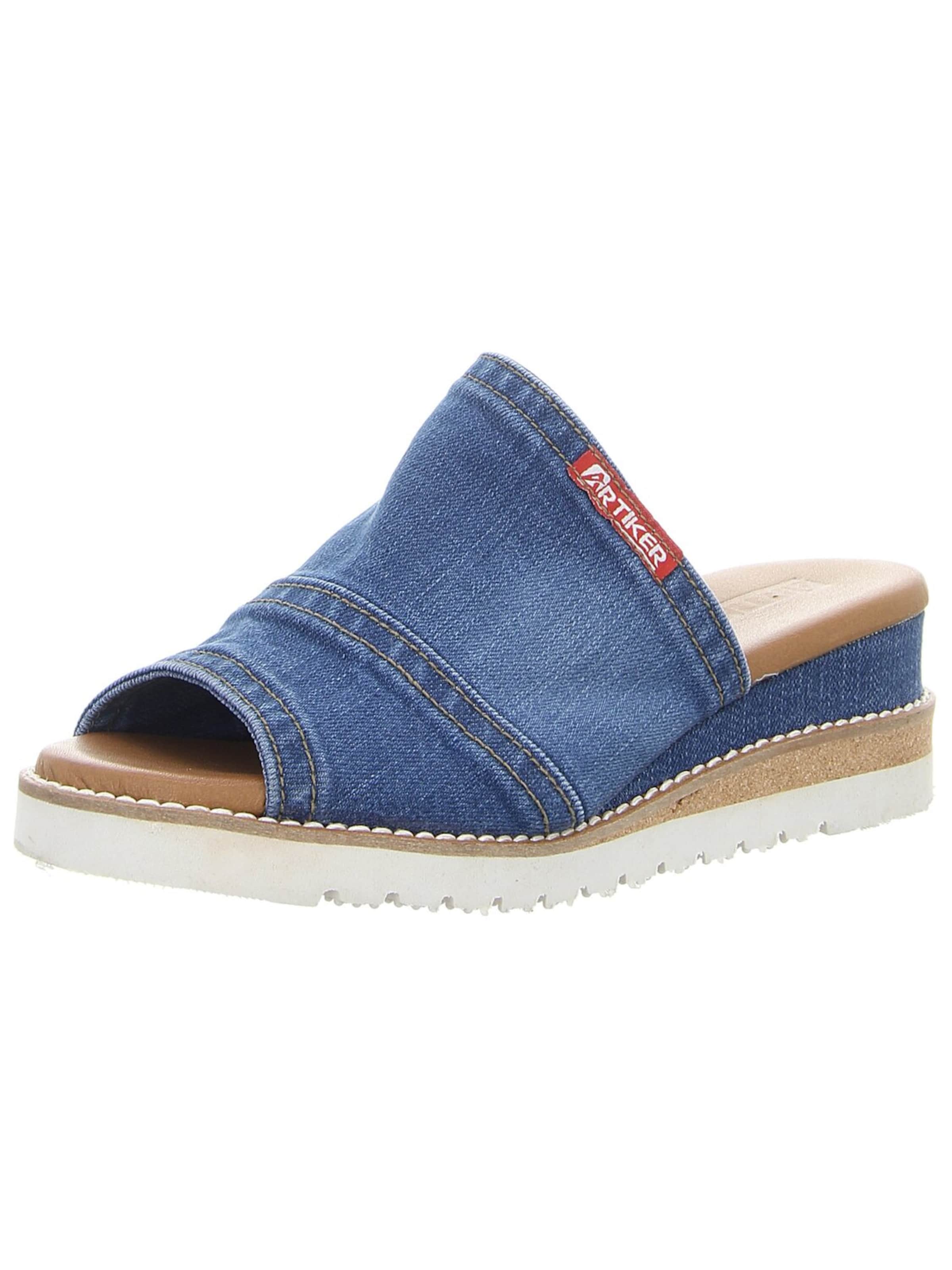 Artiker Mules 'Damen Pantolette 54C0203 Textil in blau' in Blue: front