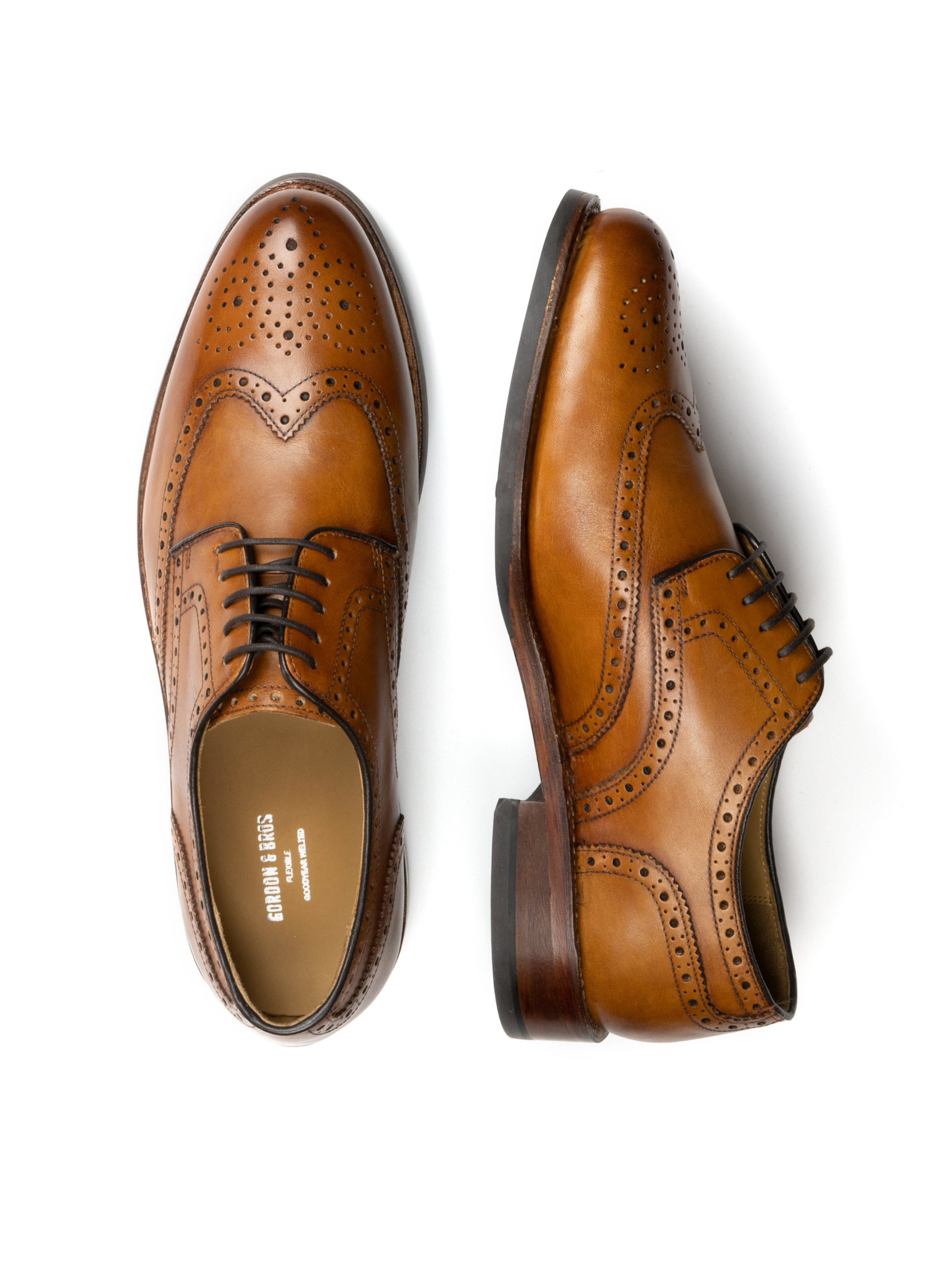 Gordon & Bros - Sapato com atacadores 'Levet' em castanho