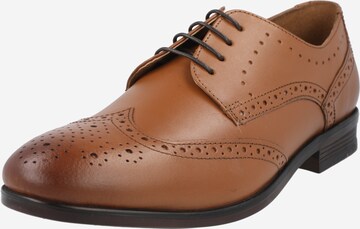 BURTON MENSWEAR LONDON Lace-Up Shoes in Brown: front