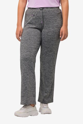 Ulla Popken Flared Pants in Grey: front