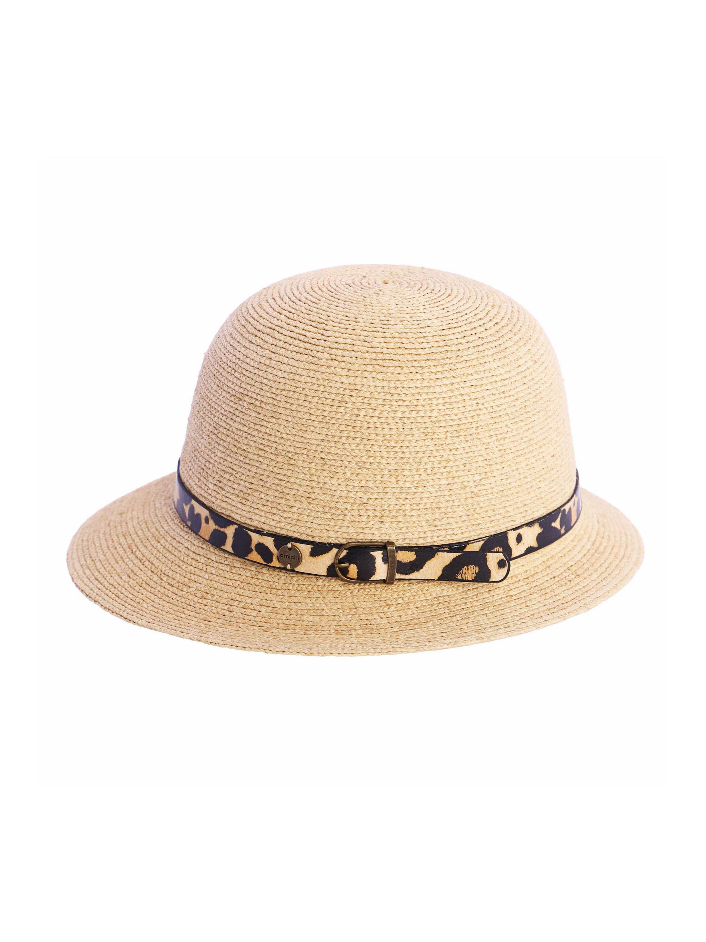 Amichi - Sombrero 'Sombrero para mujer Poise de rafia natural con detalle de piel sintética' en beige