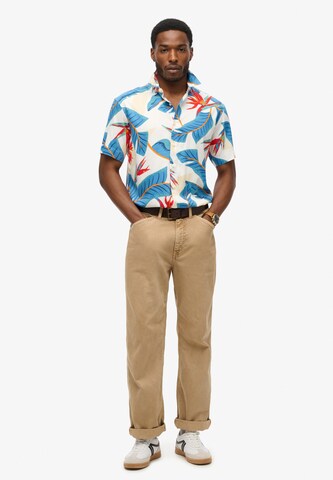 Superdry Comfort fit Button Up Shirt 'Hawaiian Resort' in White