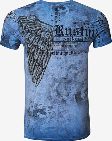 Rusty Neal T-Shirt mit All Over Print in Blau