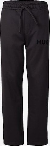 HUGO Loosefit Housut 'Dumrulo' värissä musta: etupuoli