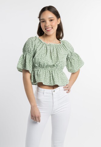 MYMO Blouse in Groen: voorkant