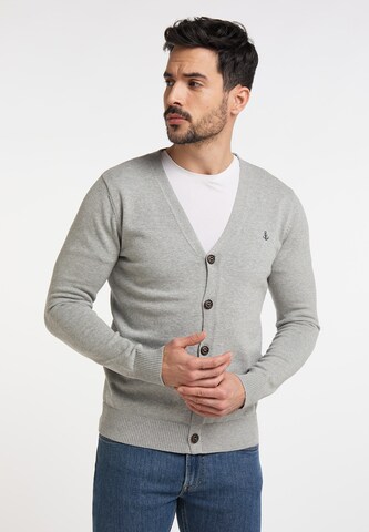 DreiMaster Maritim Knit Cardigan in Grey: front