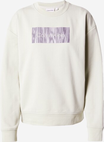 Sweat-shirt Calvin Klein en gris : devant