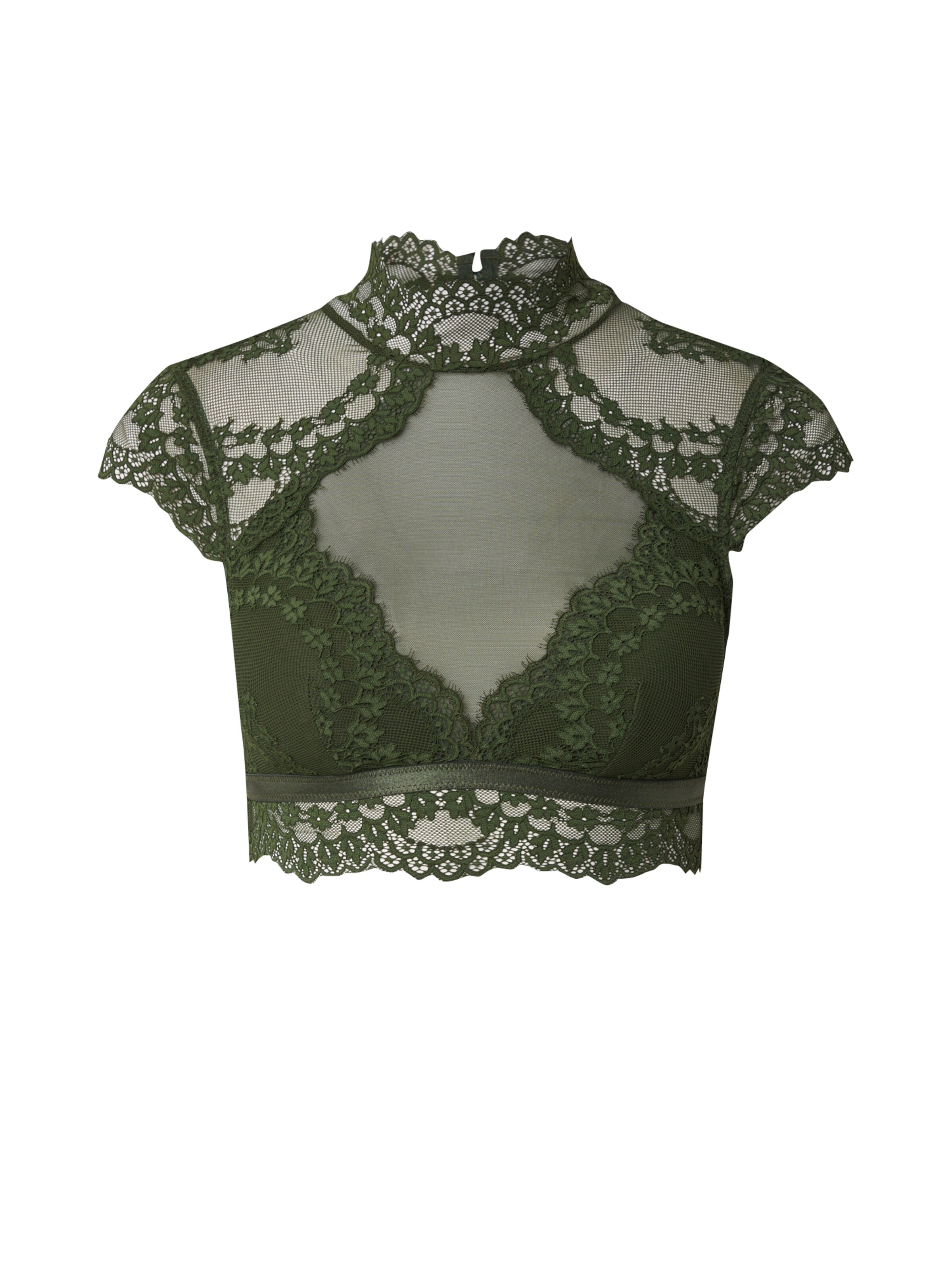 Hunkemöller Magas nyak Melltartó 'Daisy' - zöld: elől