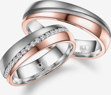 MARRYA Ring 'MARRYA ES-33 Ehering aus Edelstahl - Silberfarben & Rosé' in Silver: front