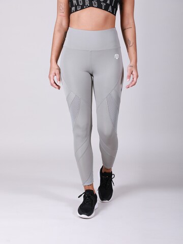 Skinny Pantaloni sportivi 'NAKA' di MOROTAI in grigio: frontale