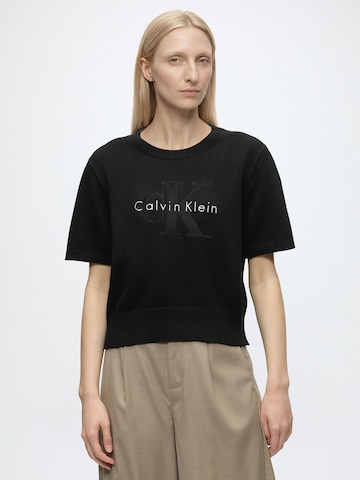 Pull-over Calvin Klein Jeans en noir : devant