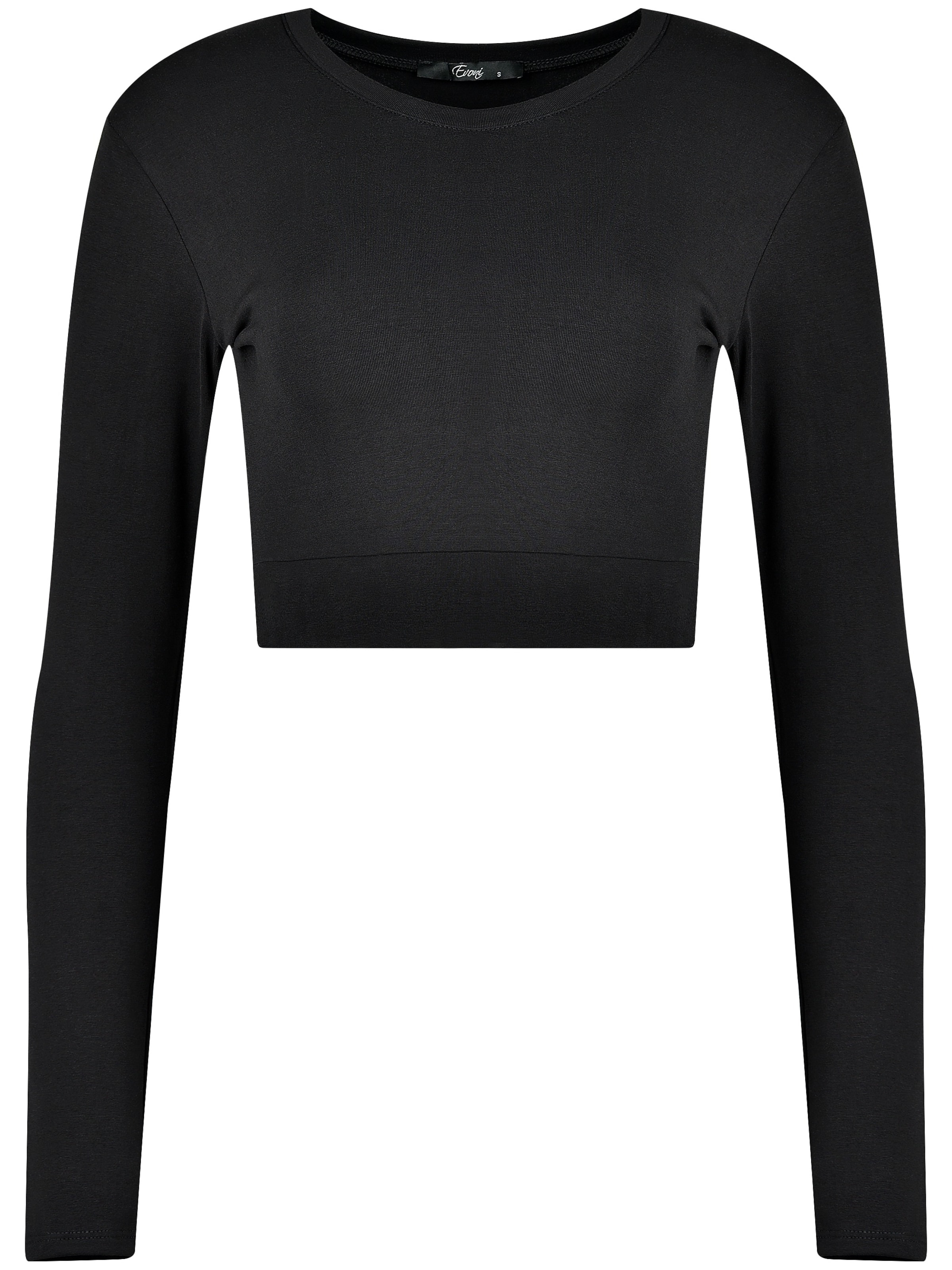 Evoni Funktionsshirt 'Bauchfrei'‌‌‌‌ in Schwarz: Vorderseite