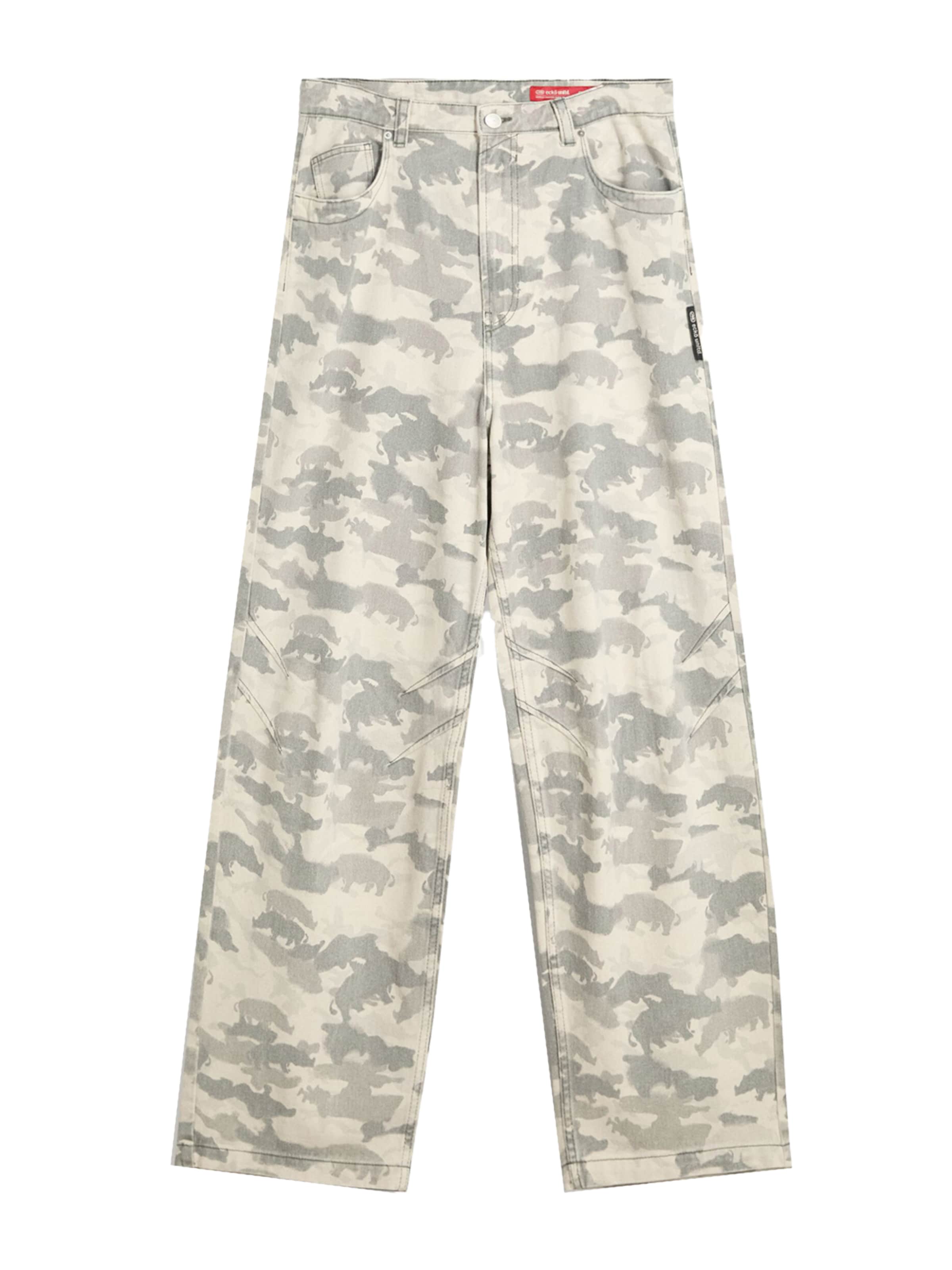 Bershka Vrečasti Kavbojke | siva barva: sprednja stran