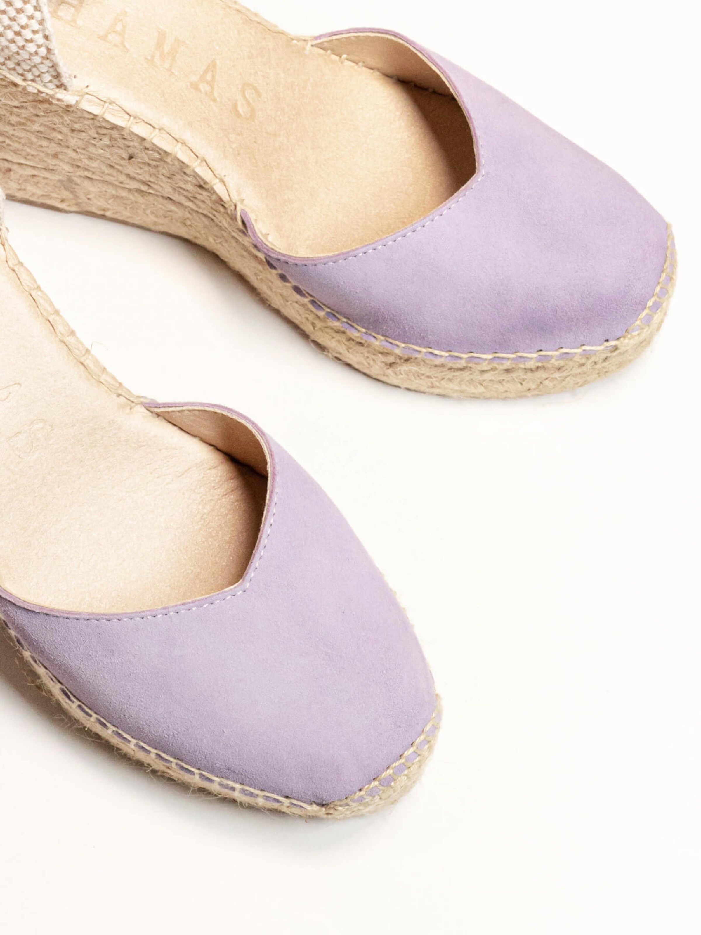 Alhamas Sandaal 'Alpargata Cuña 10 cm' in Lila