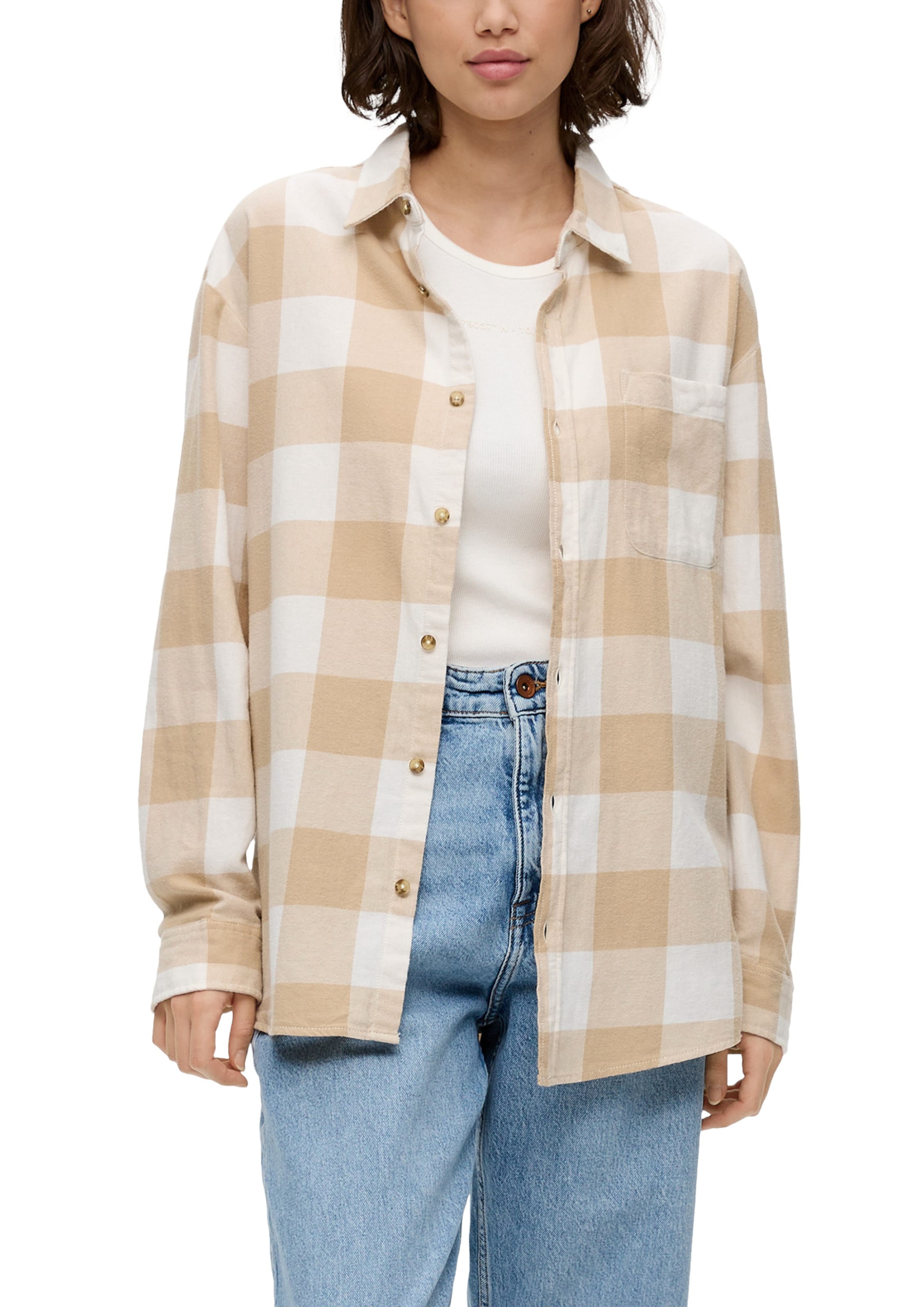 QS Bluse in Braun