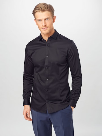 JACK & JONES Slim fit Button Up Shirt in Black: front