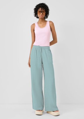 QS Wide Leg Hose in Grün