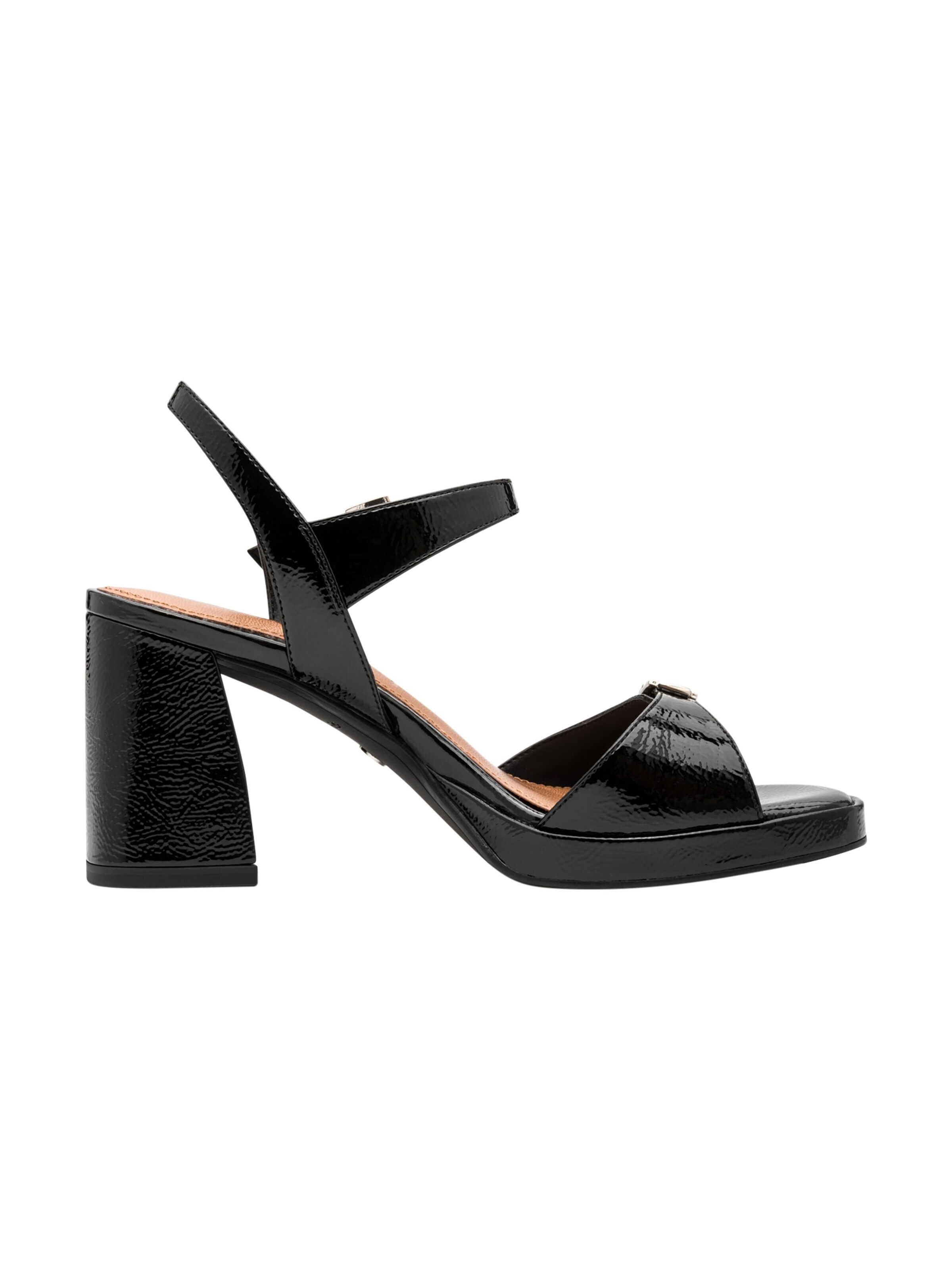 Tamaris Sandaal 'Leder-Sandalen mit Absatz' in Zwart
