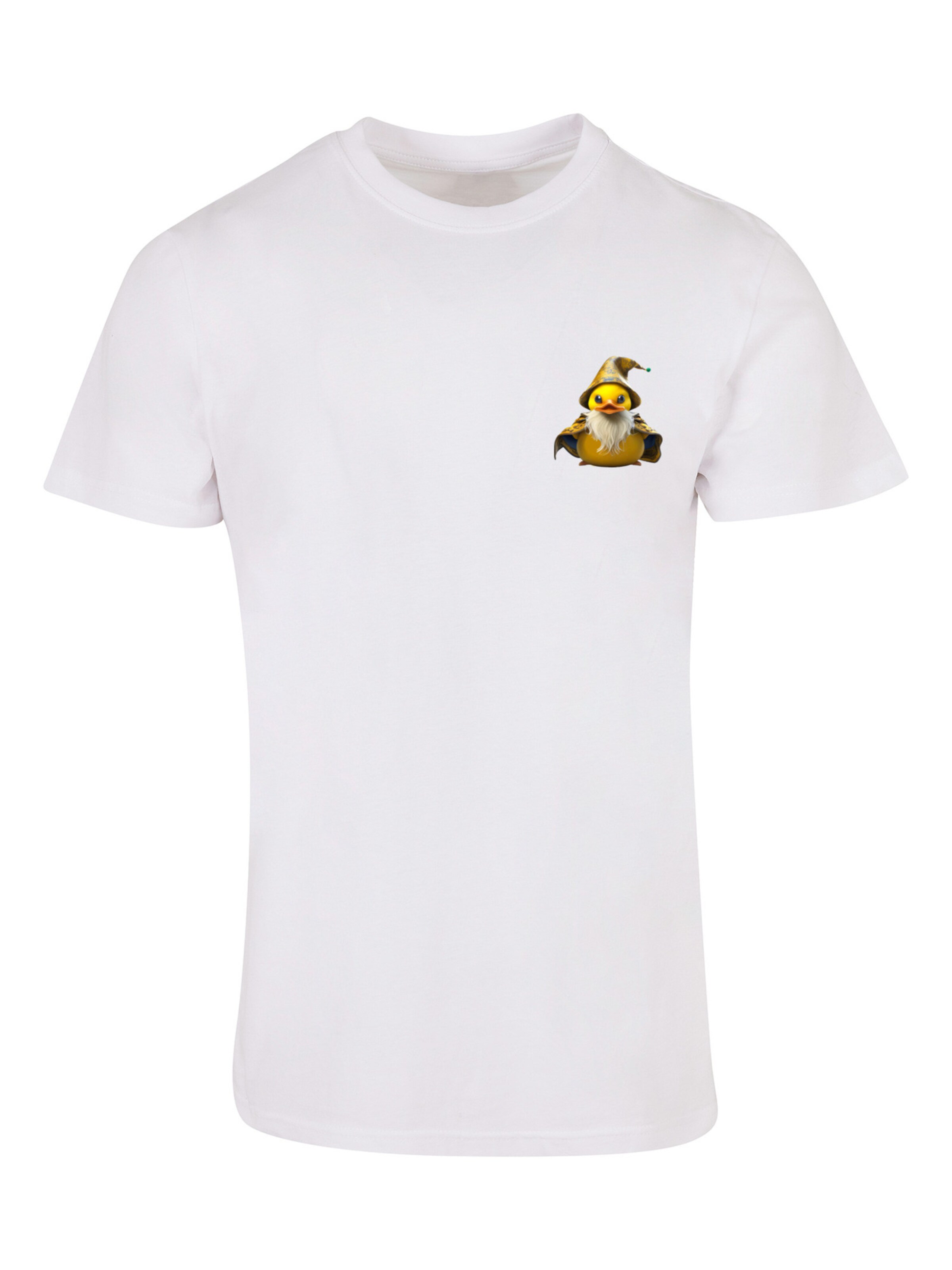 F4NT4STIC Shirt 'Rubber Duck Wizard' in Wit: voorkant